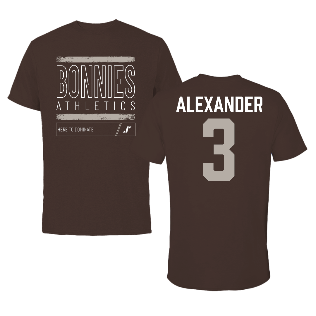 St. Bonaventure University Soccer Brown Dominate Tee - #3 Chanel Alexander