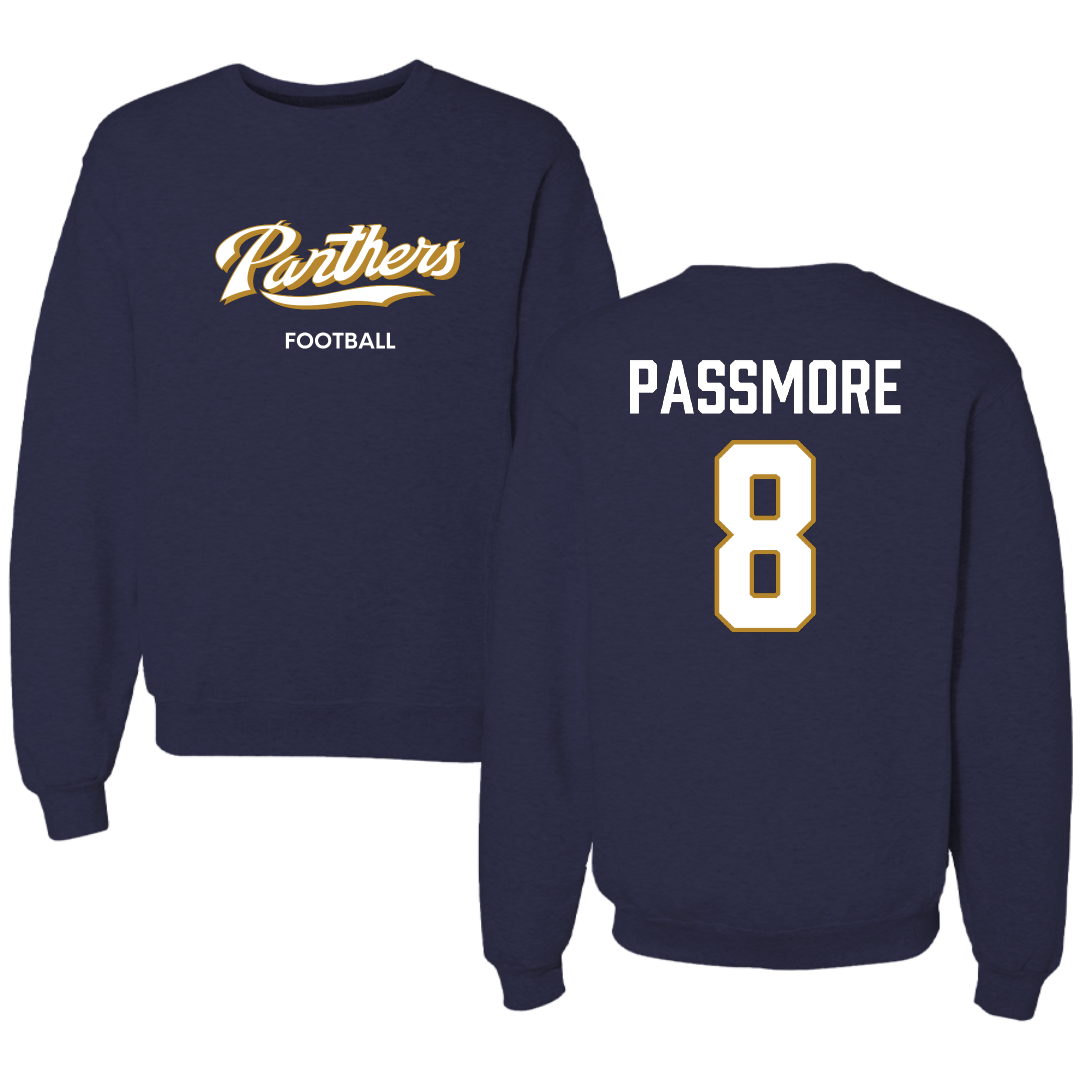 Florida International University Football Navy Panthers Crewneck - #8 Jeramy Passmore