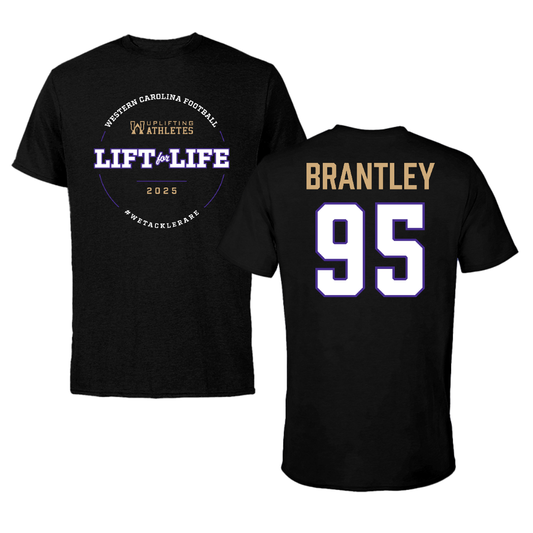 Western Carolina University Football Black Uplifting Athletes Football Tee - #95 Stephen Brantley