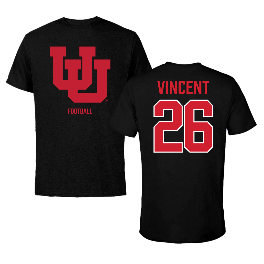 University of Utah Football Black Tee - #26 Charlie Vincent