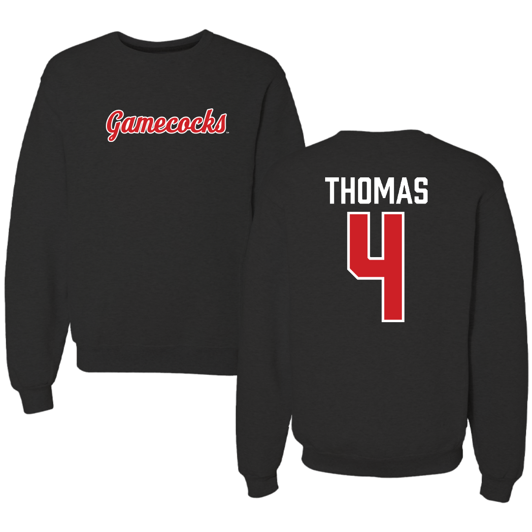 Jacksonville State University Baseball Black Crewneck - #4 Kenskey Thomas