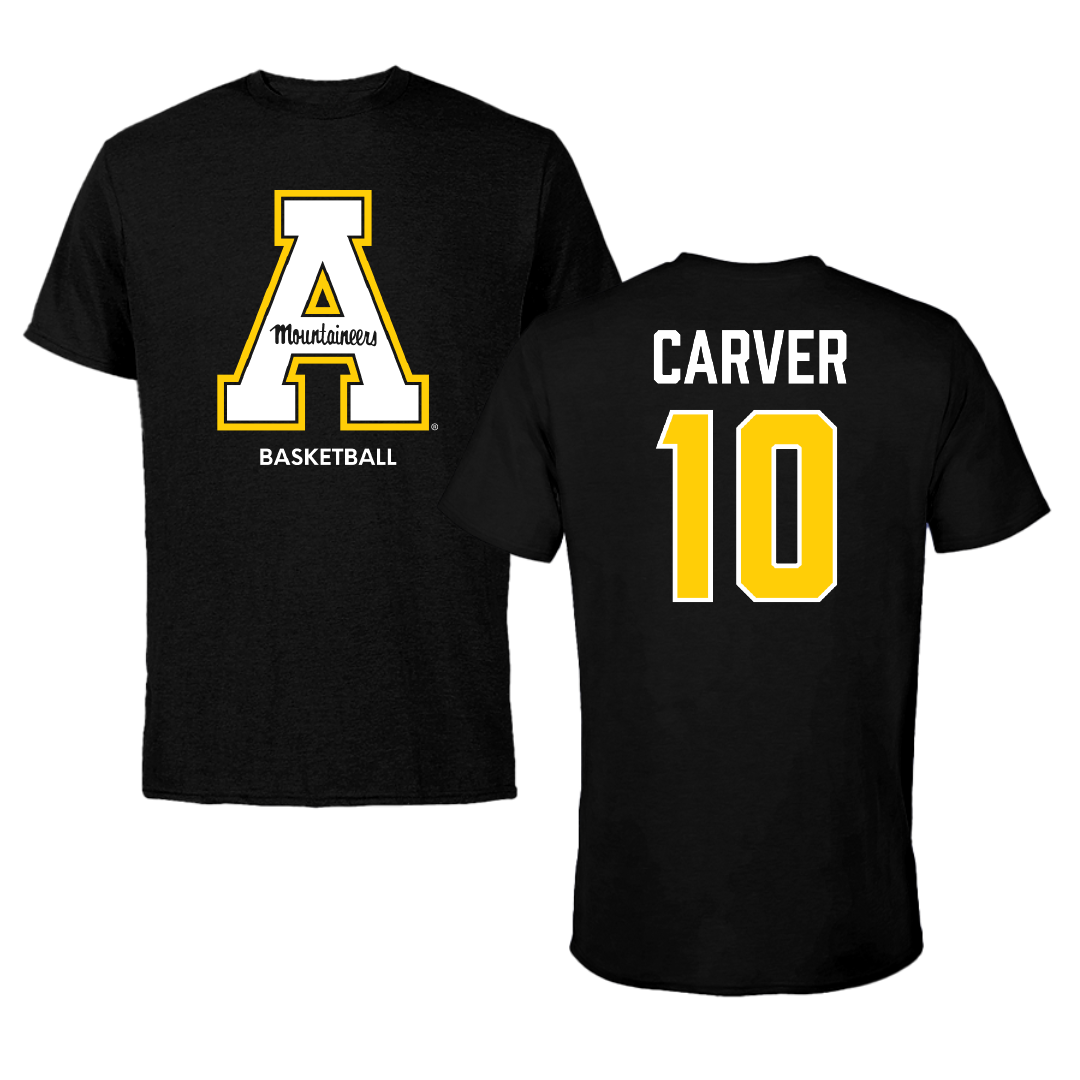 Appalachian State University Basketball (W) Black Performance Tee - #10 Emily Carver