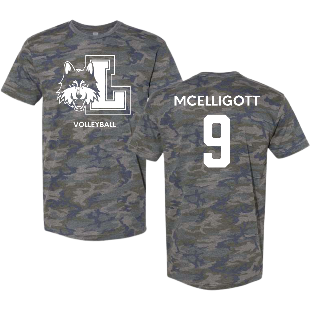Loyola University-Chicago Volleyball (M) Vintage Camo Tee - #9 Ryan McElligott