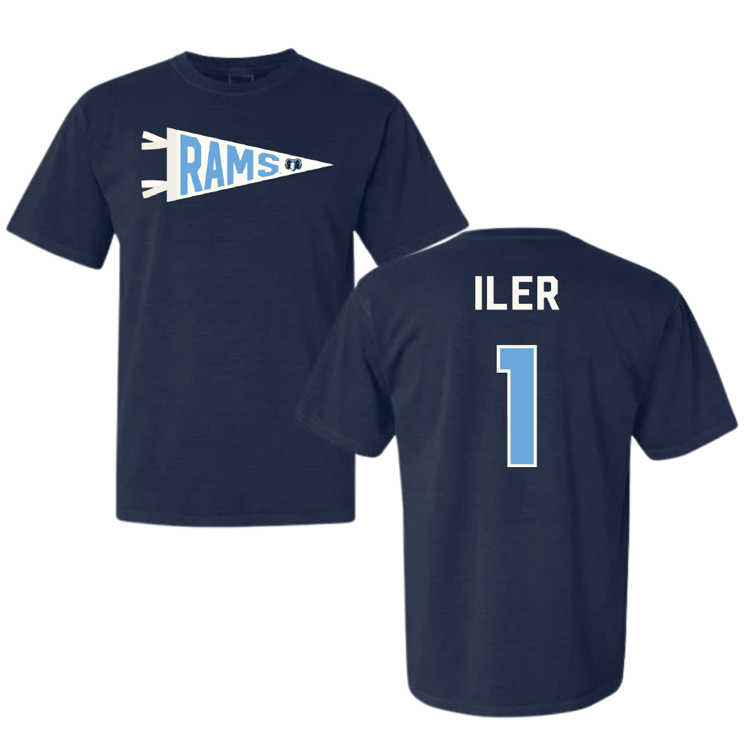 University of Rhode Island Lacrosse Navy Pennant Comfort Colors Tee - #1 Madison Iler