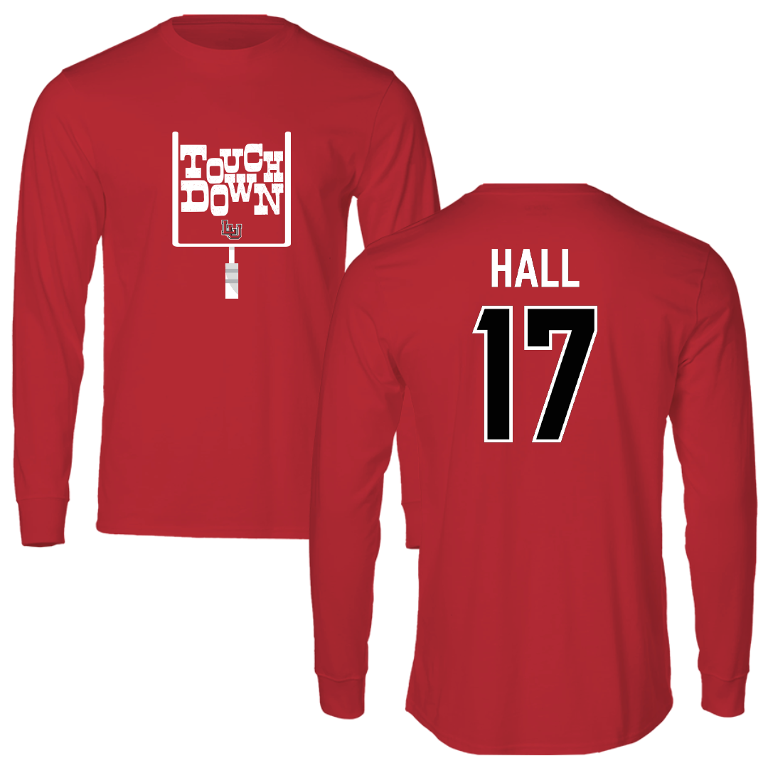Lamar University Football Red Touchdown Performance Long Sleeve - #17 Vontravious Hall