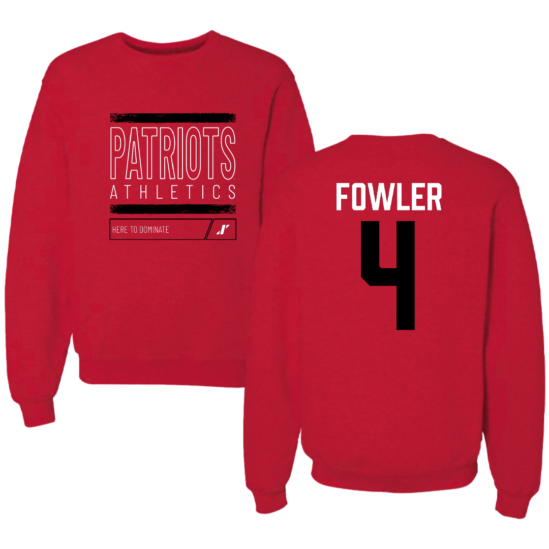 Dallas Baptist University Ice Hockey Red Dominate Crewneck - #4 Austin Fowler