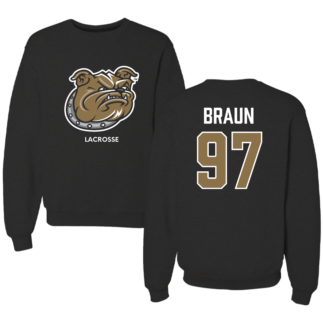Bryant University Lacrosse (M) Black Crewneck - #97 Cole Braun