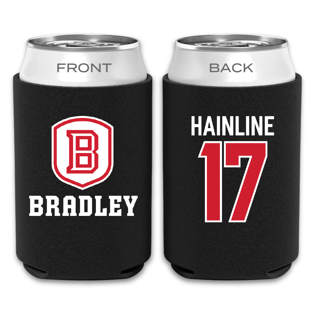 Bradley University Baseball Black Can Cooler - #17 Nick Hainline