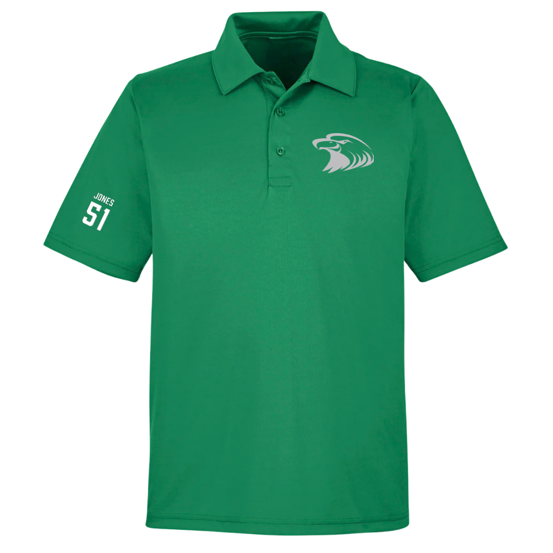 Central Methodist University Football Green Polo - #51 Amari Jones