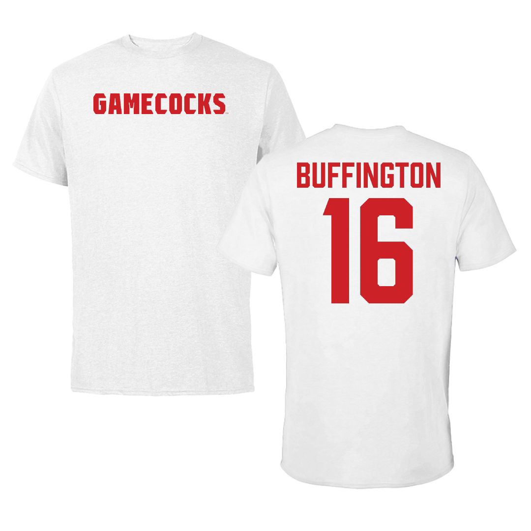 Jacksonville State University Softball White Performance Tee - #16 Hannah Buffington