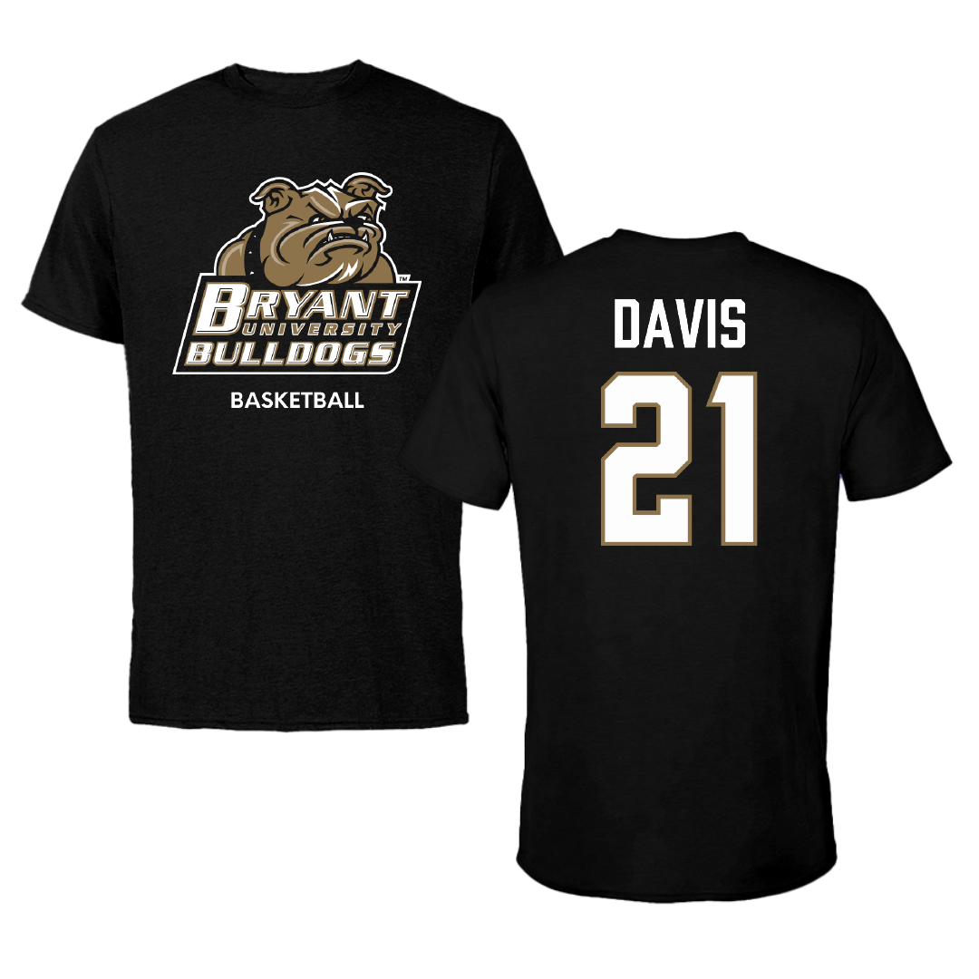 Bryant University Basketball (M) Black Tee - #21 Aaron Davis
