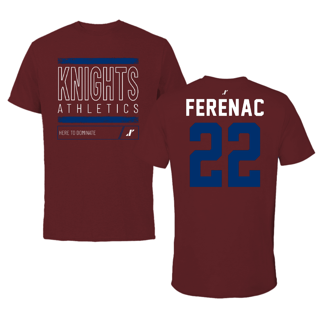 Fairleigh Dickinson University-Metropolitan Campus Soccer Maroon Dominate Performance Tee - #22 Alex Ferenac