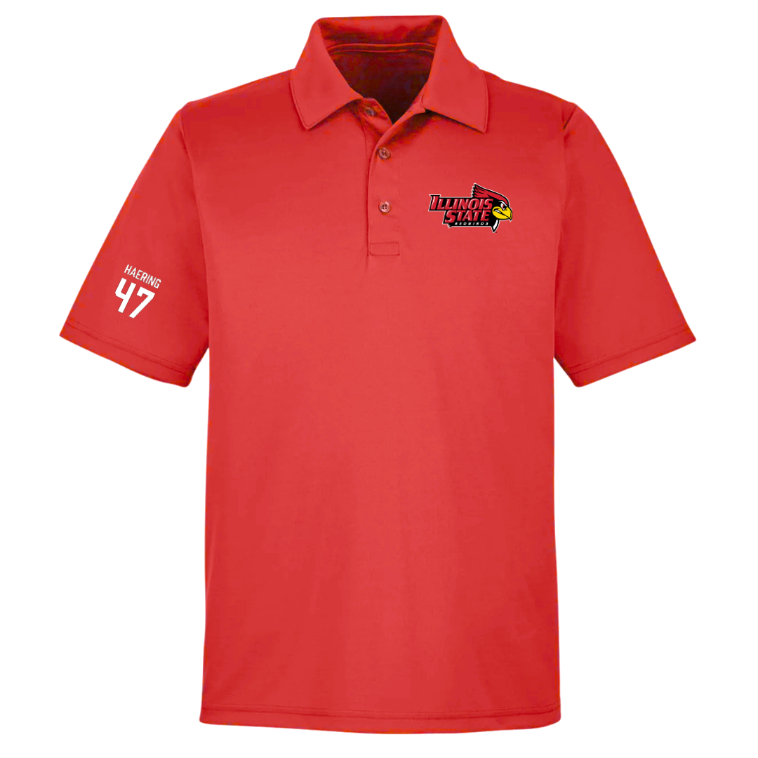 Illinois State University Football Red Polo - #47 Mark Haering