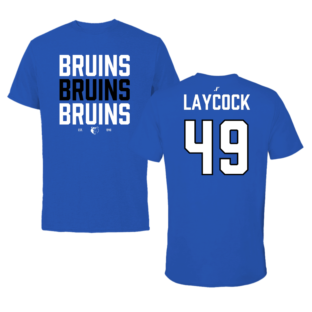 Salt Lake Community College Baseball Blue General Performance Tee - #49 Austin Laycock
