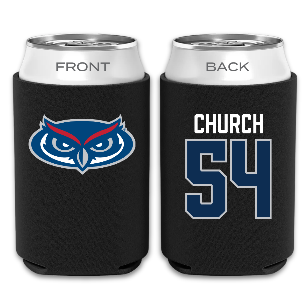 Florida Atlantic University Football Black Can Cooler - #54 Jordan Church