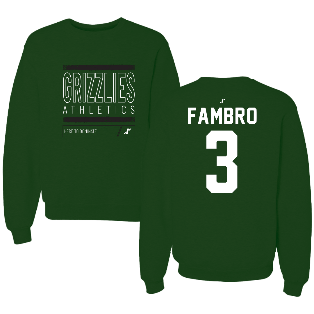 Adams State University Soccer Forest Green Dominate Crewneck - #3 Jadon Fambro
