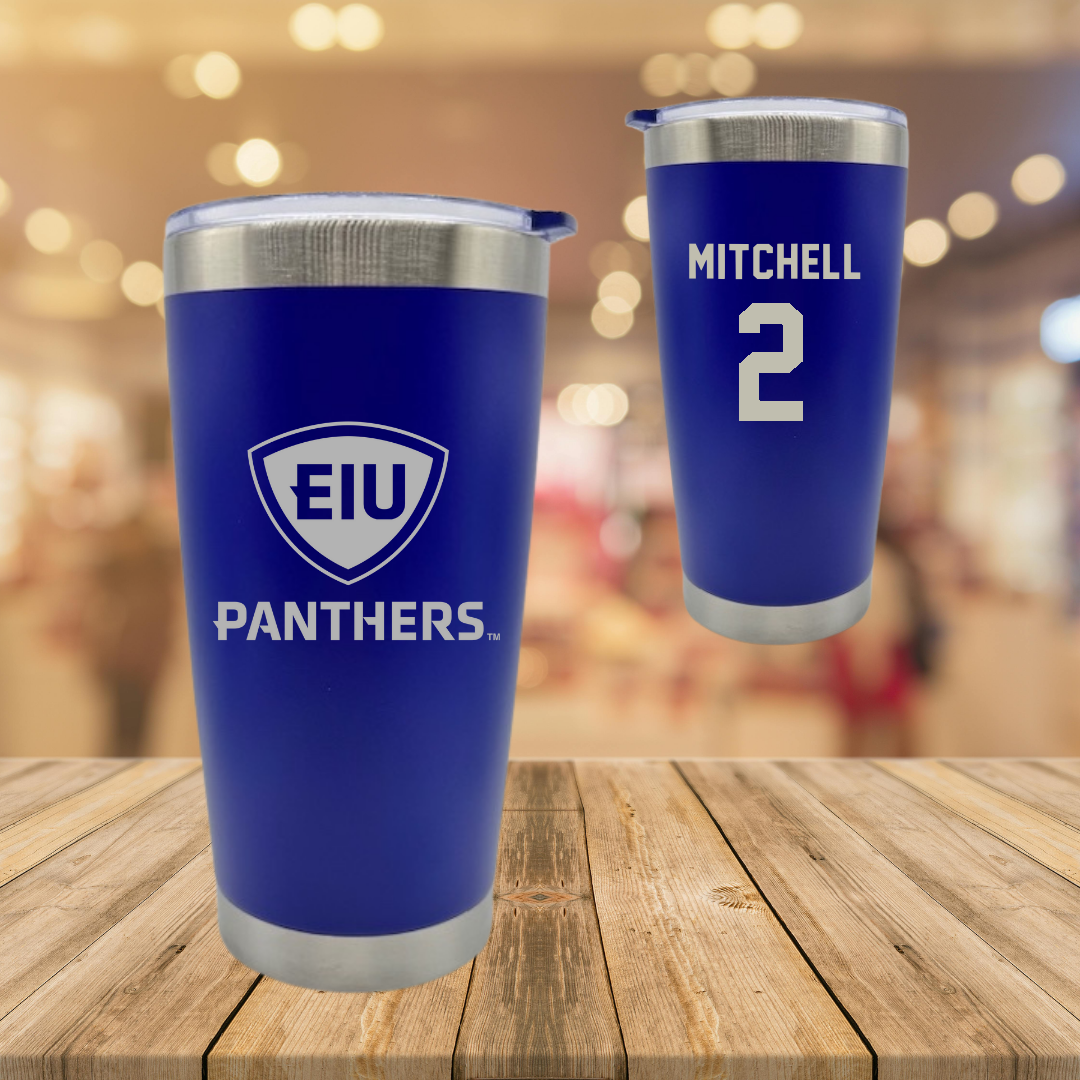 Eastern Illinois University Football Blue Stainless Steel Tumbler - #2 Bruce Mitchell
