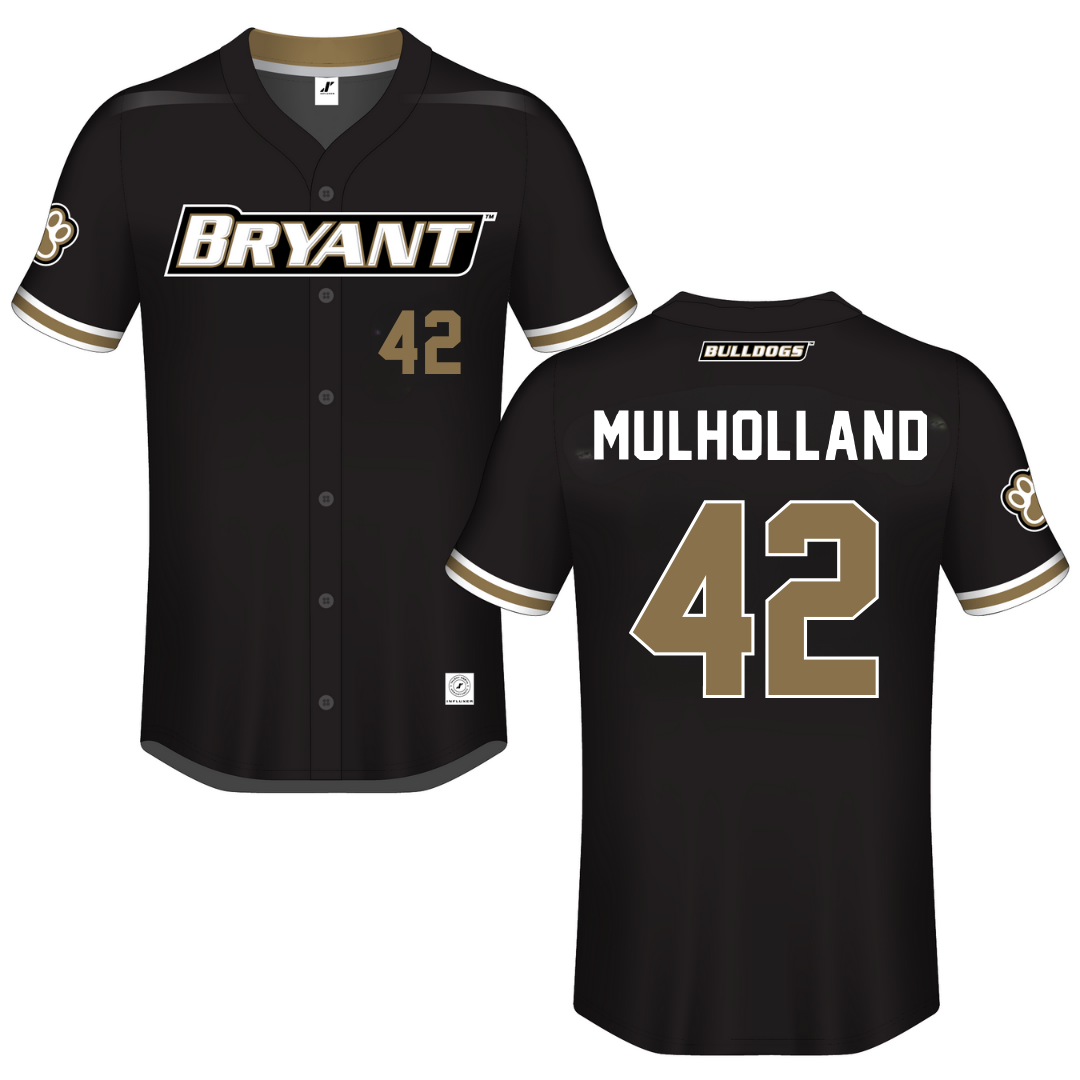 Bryant University Black Button-Down Jersey - #42 Billy Mulholland
