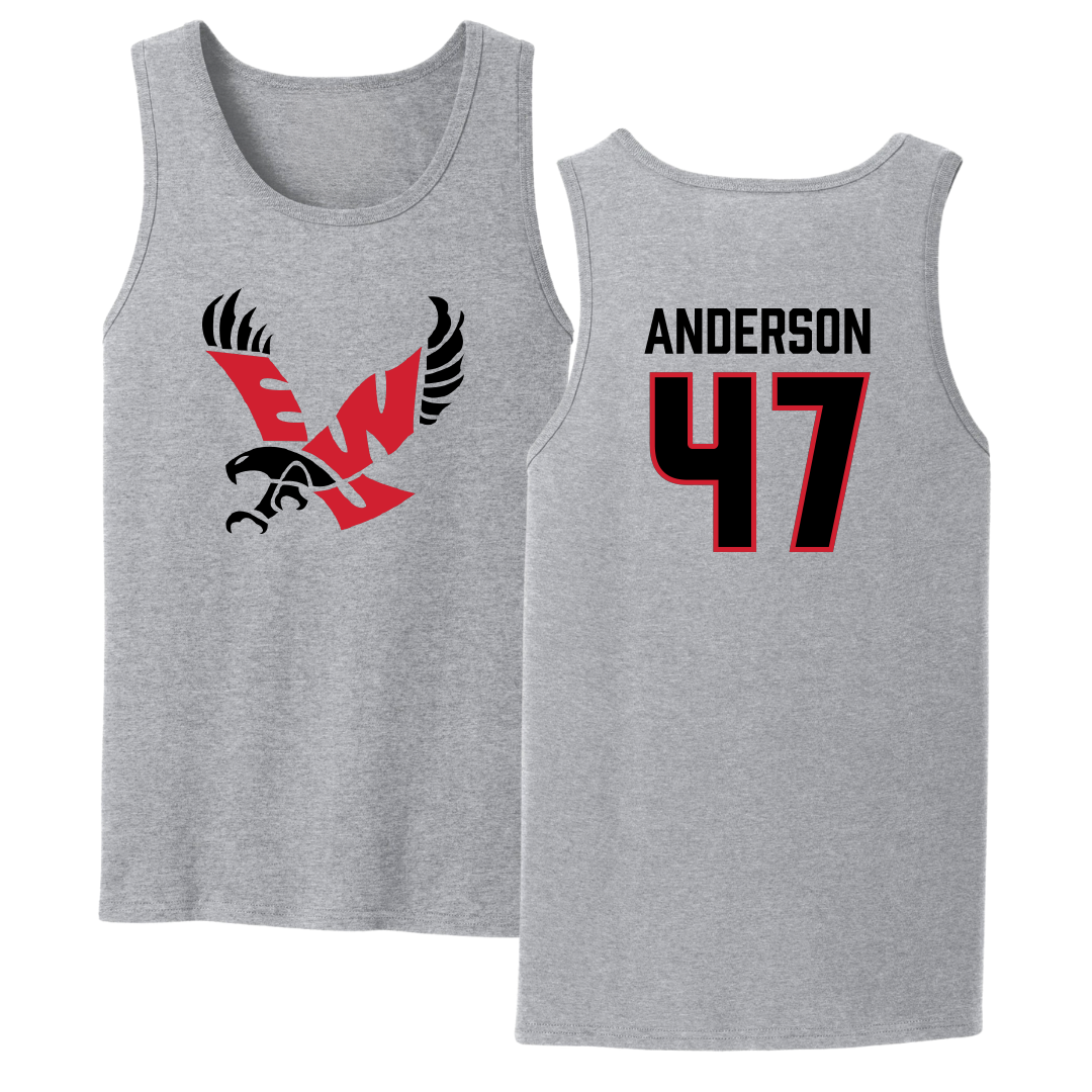 Eastern Washington University Football Sport Gray Tank Top - #47 Samarai Anderson