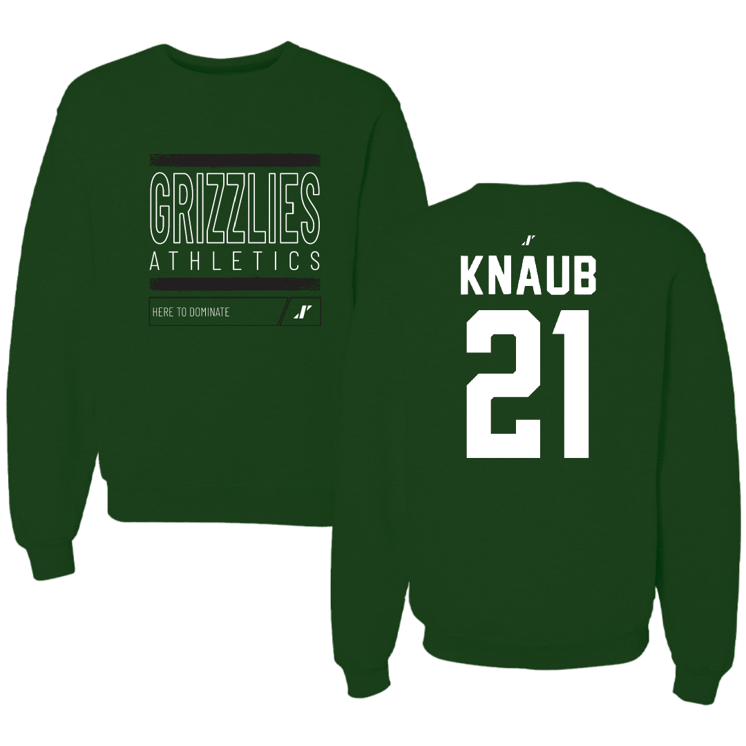 Adams State University Basketball Forest Green Dominate Crewneck - #21 Michael Knaub