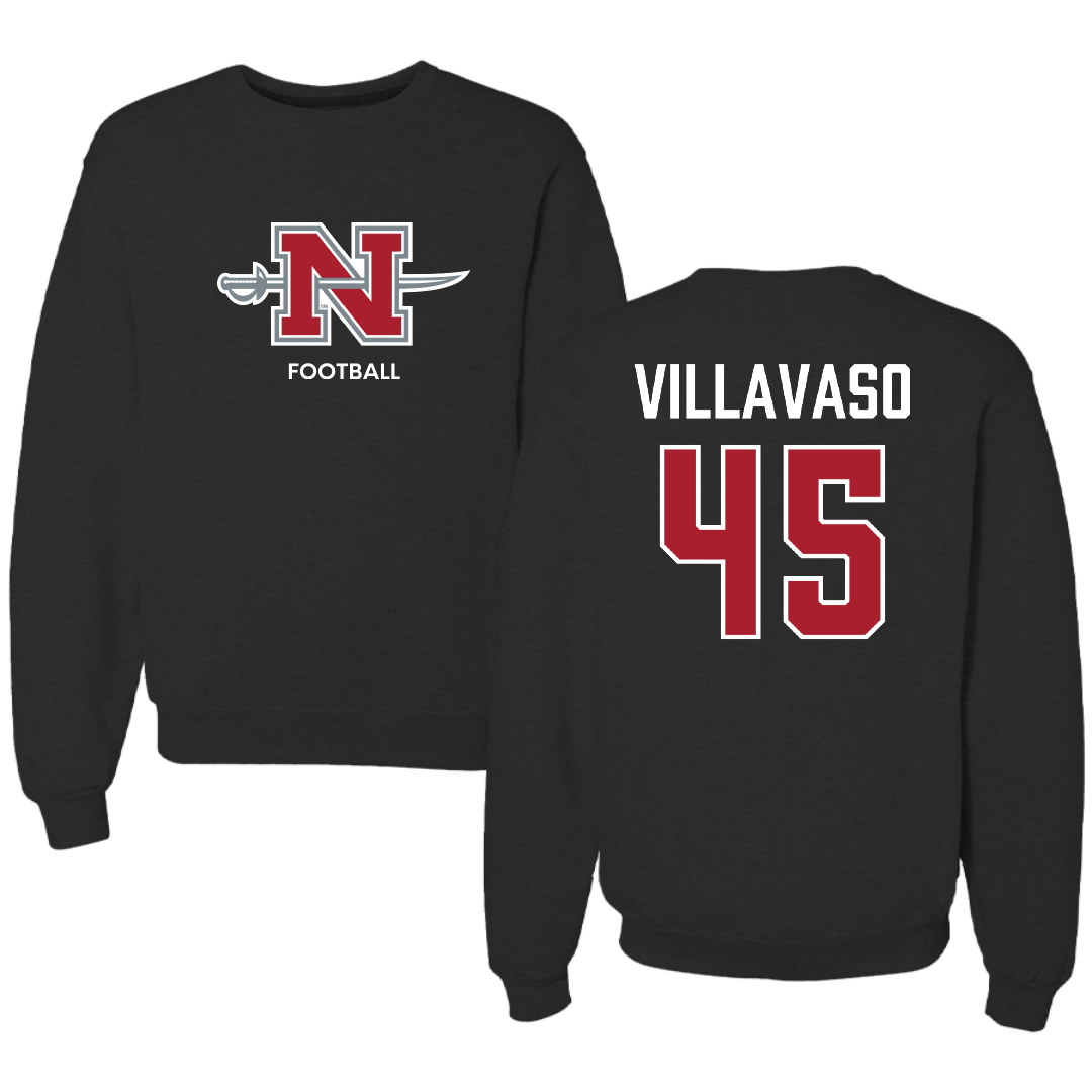 Nicholls State University Football Black Mascot Crewneck - #45 Alex Villavaso