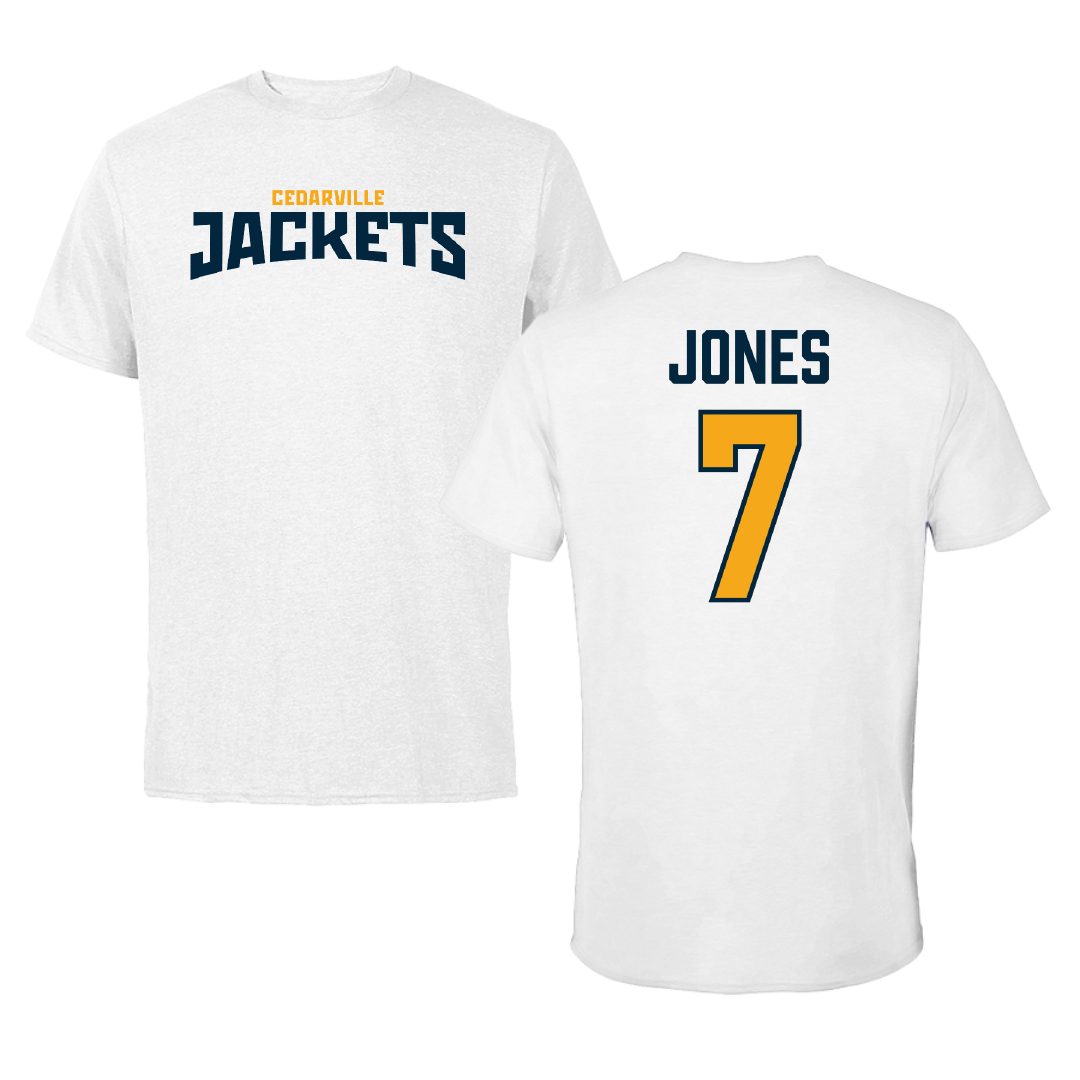 Cedarville University Softball White Classic Performance Tee - #7 Madison Jones