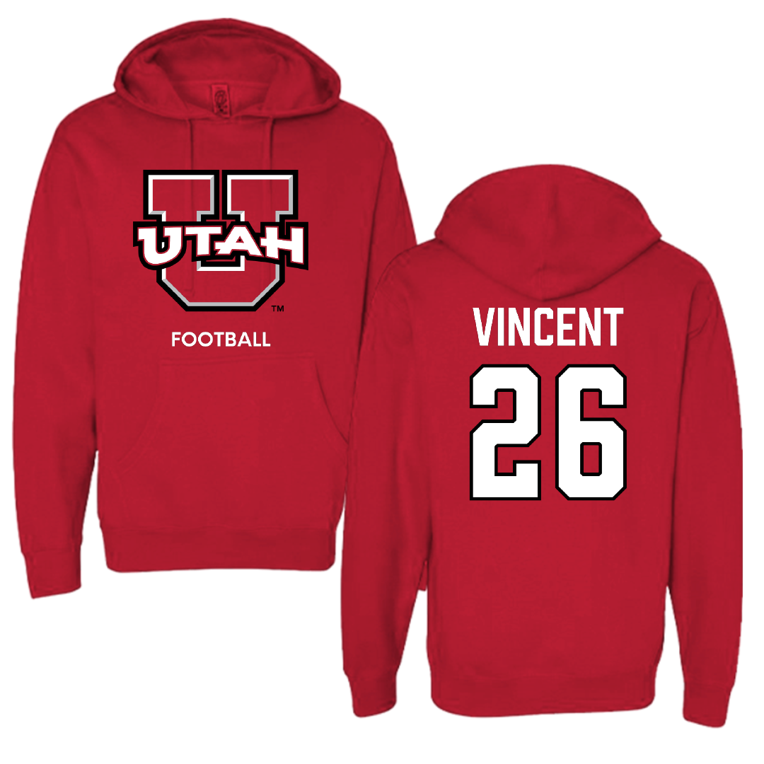 University of Utah Football Red Utes Hoodie - #26 Charlie Vincent