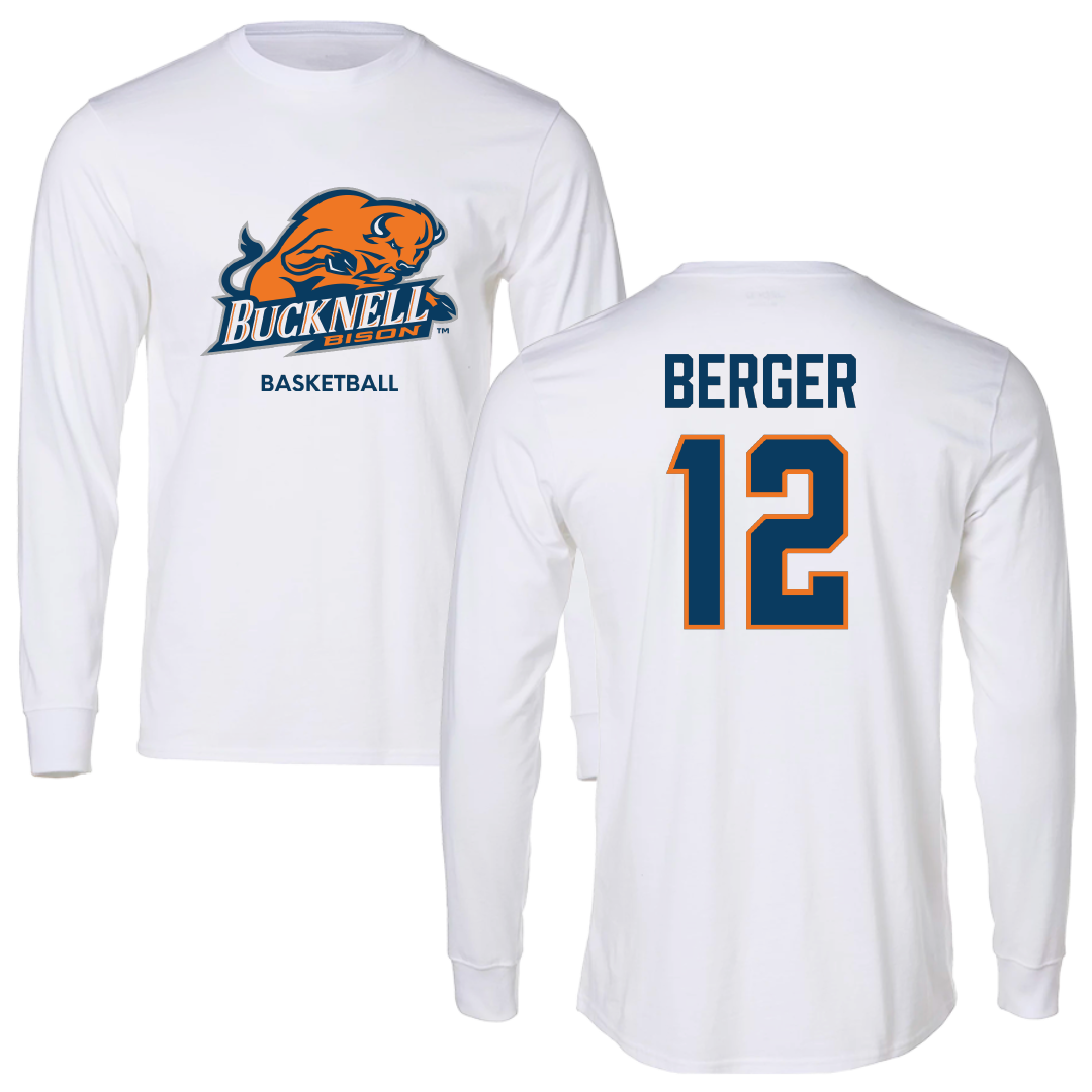 Bucknell University Basketball (M) White Long Sleeve - #12 Quin Berger