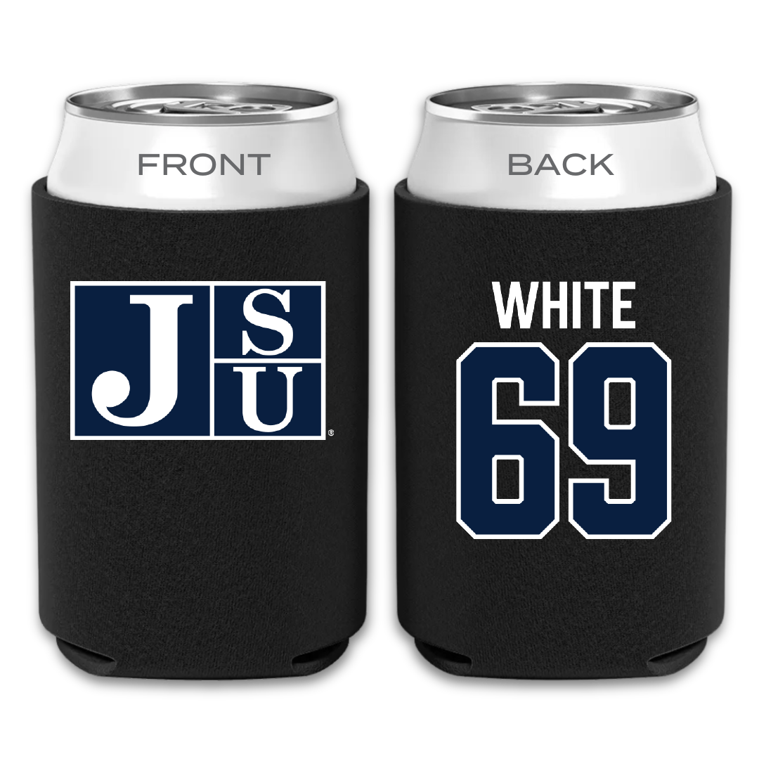 Jackson State University Football Black Can Cooler - #69 Dequarious White