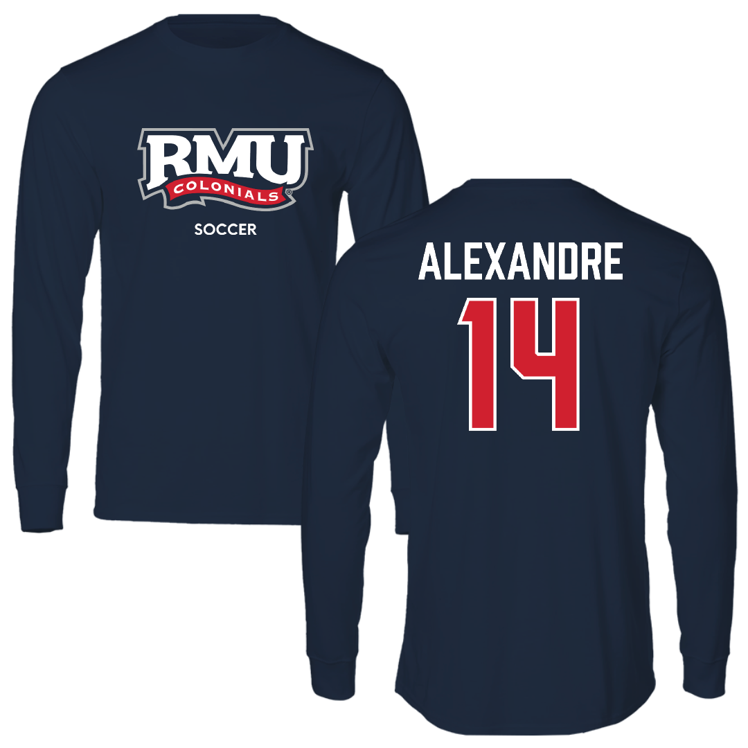 Robert Morris University Soccer (M) Navy RMU Performance Long Sleeve - #14 Chase Alexandre