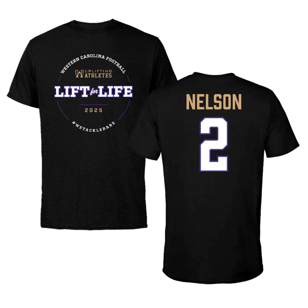 Western Carolina University Football Black Uplifting Athletes Football Performance Tee - #2 Micah Nelson