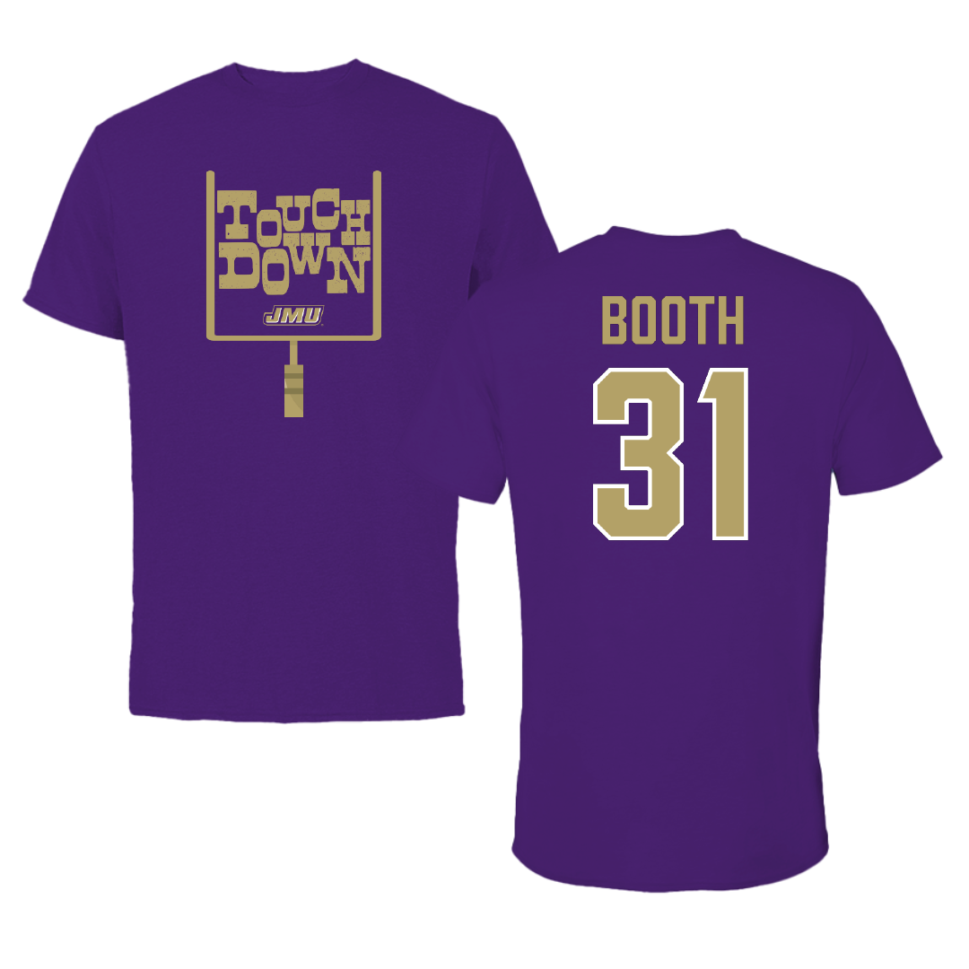 James Madison University Football Purple Touchdown Tee - #31 Antoine Booth