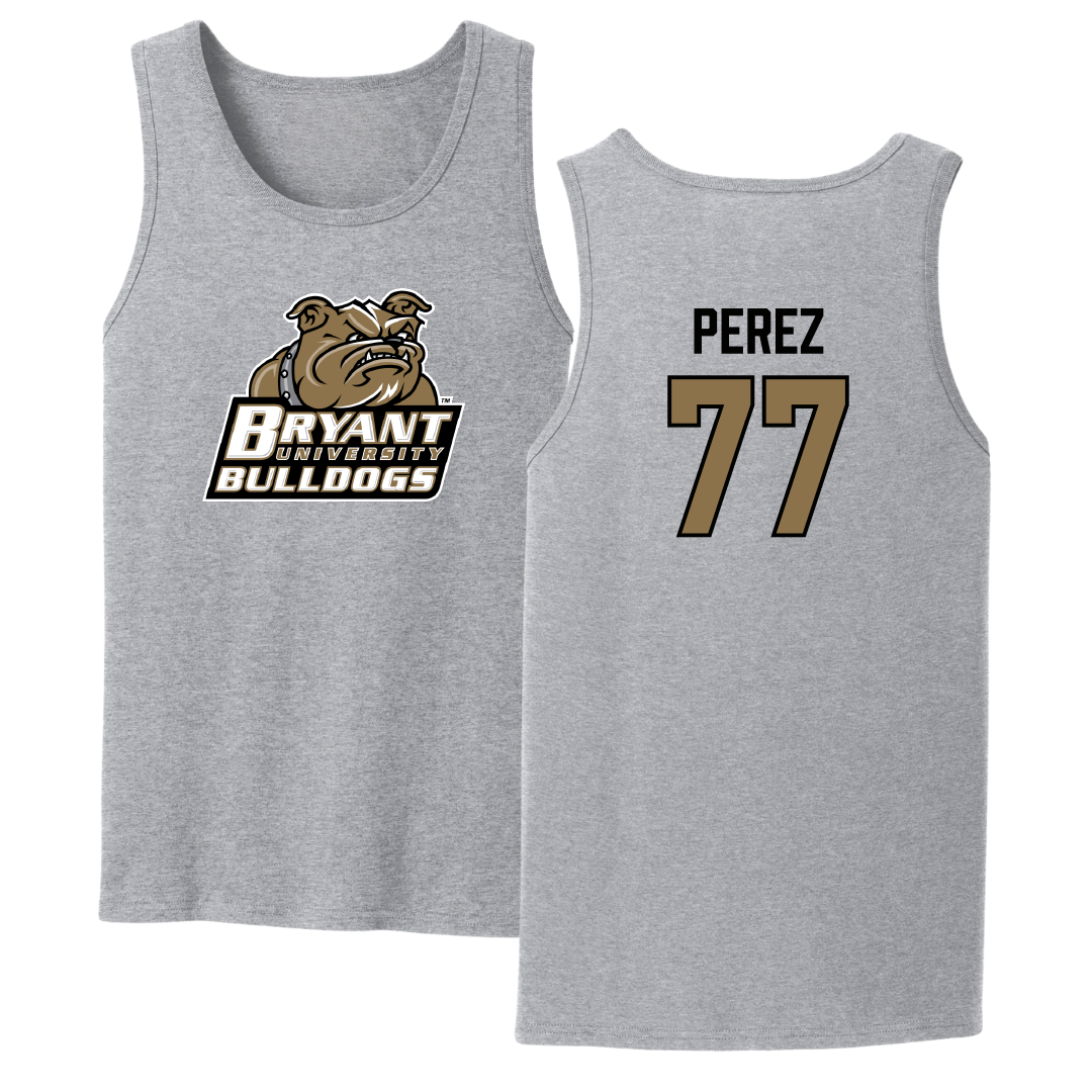 Bryant University Football Sport Gray Tank Top - #77 Anthony Perez