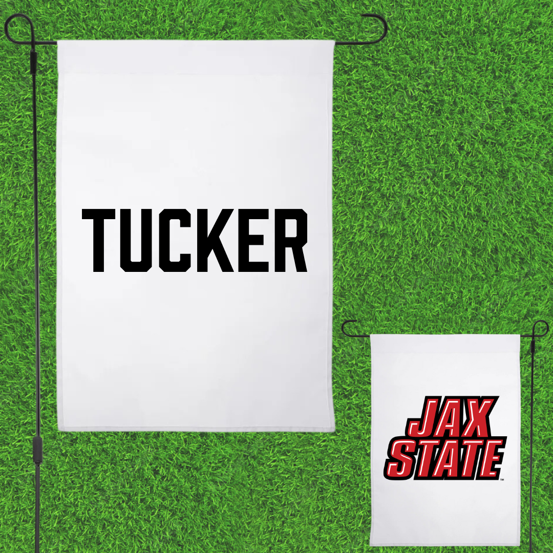 Jacksonville State University TF and XC White Garden Flag - Hailey Tucker