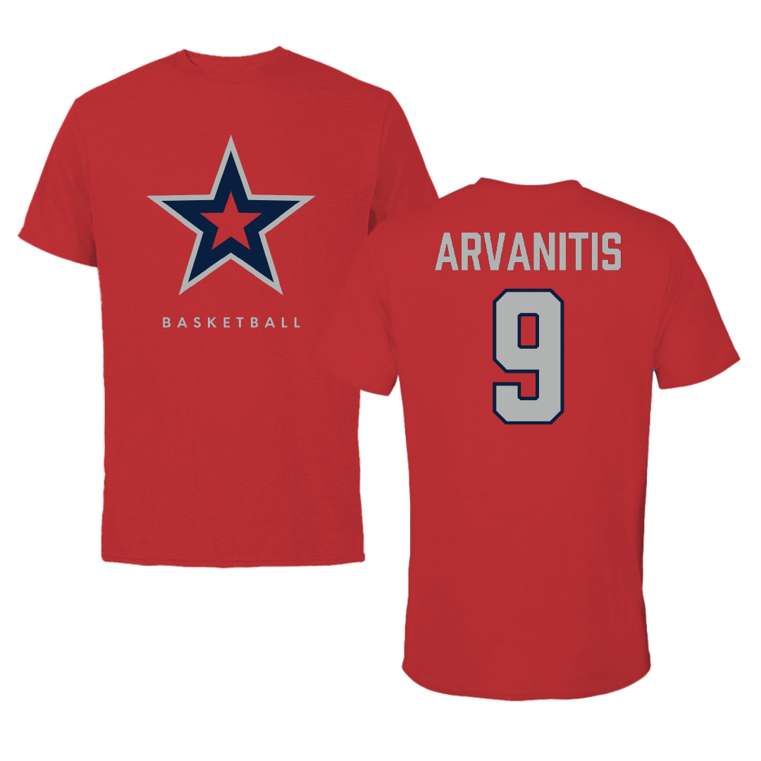 Robert Morris University Basketball (M) Red Tee - #9 Cyril Arvanitis