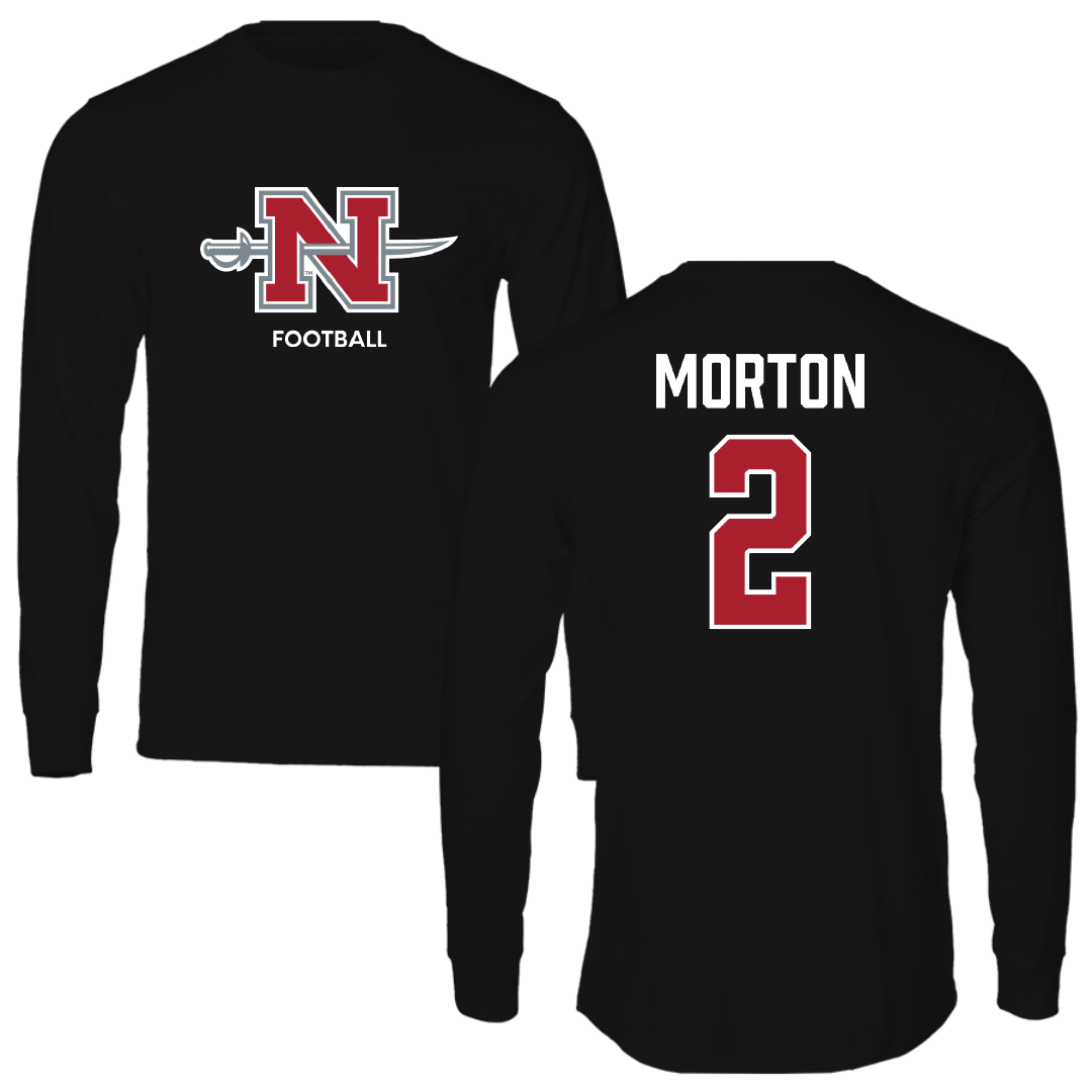 Nicholls State University Football Black Mascot Performance Long Sleeve - #2 Tyler Morton
