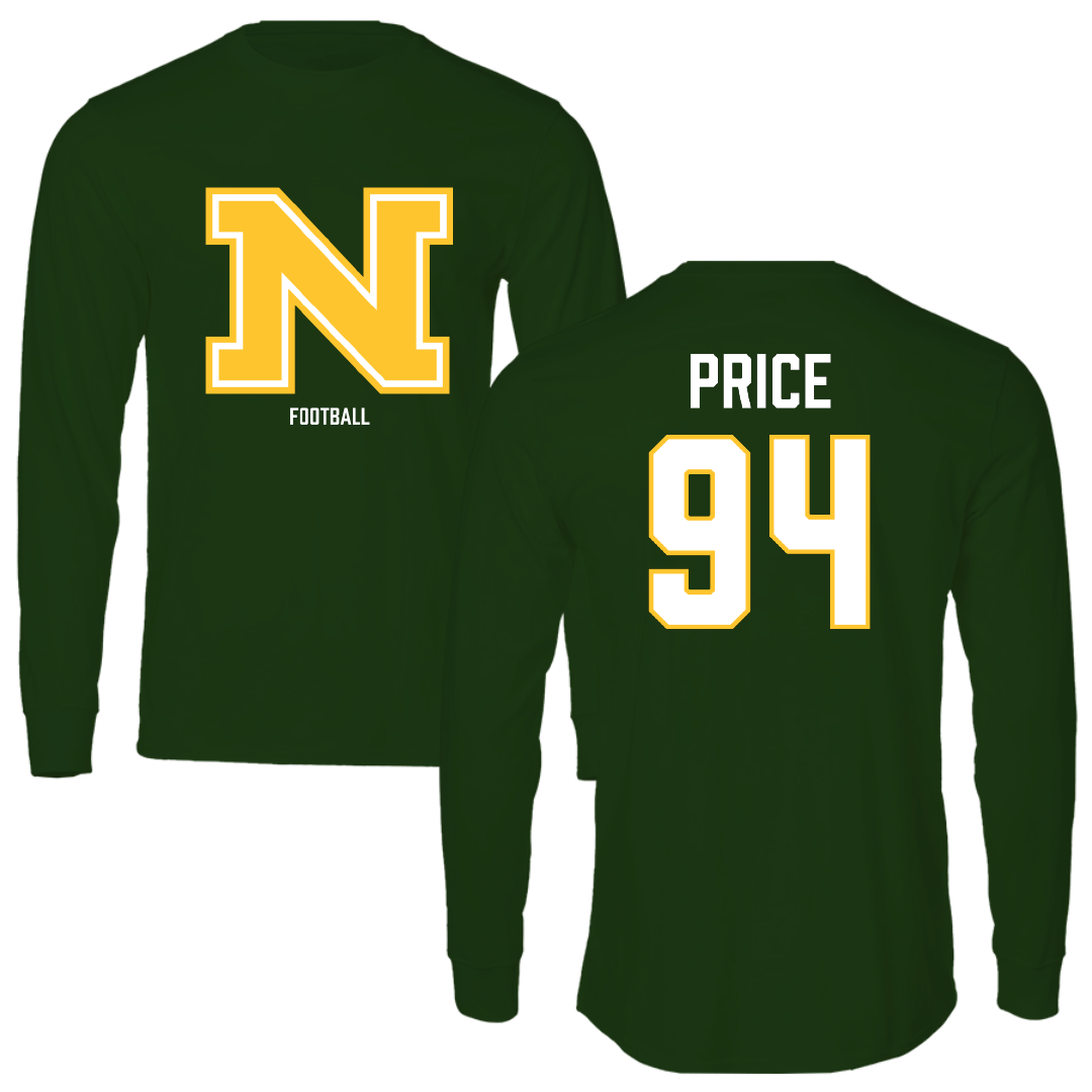 Northern Michigan University Football Forest Green Performance Long Sleeve - #94 Jake Price