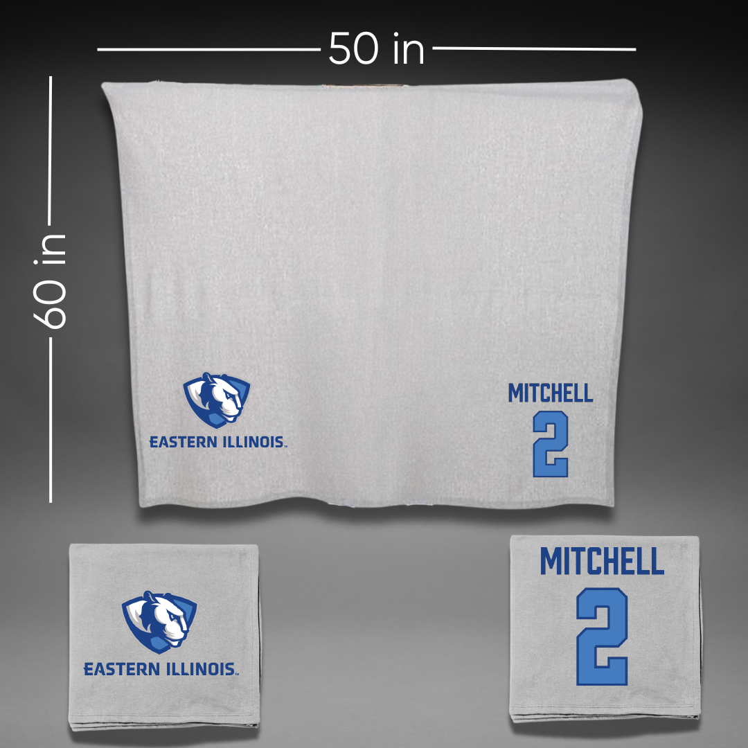Eastern Illinois University Football Gray Blanket - #2 Bruce Mitchell