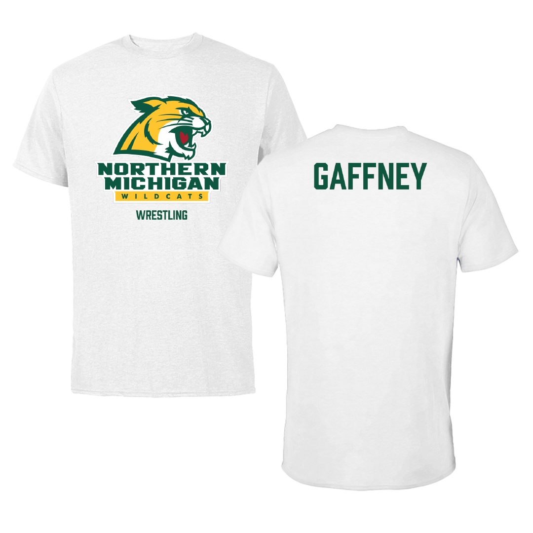 Northern Michigan University Wrestling (W) White Tee - Noelle Gaffney