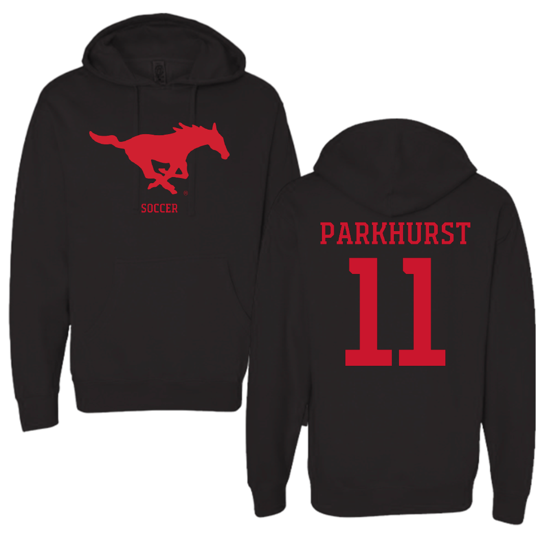 Southern Methodist University Soccer (W) Black Mascot Hoodie - #11 Zoë Parkhurst