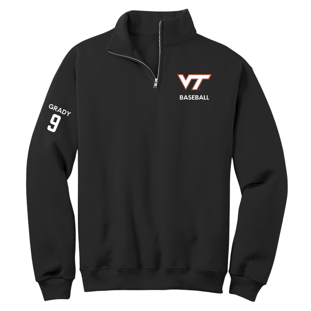 Virginia Tech Baseball Black Quarter-Zip - #9 Clay Grady