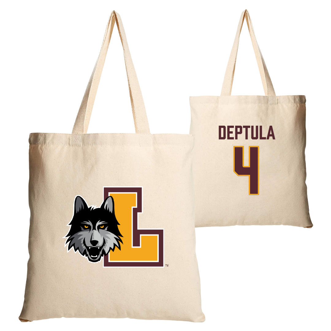 Loyola University-Chicago Basketball Tan Canvas Tote Bag - #4 Audrey Deptula