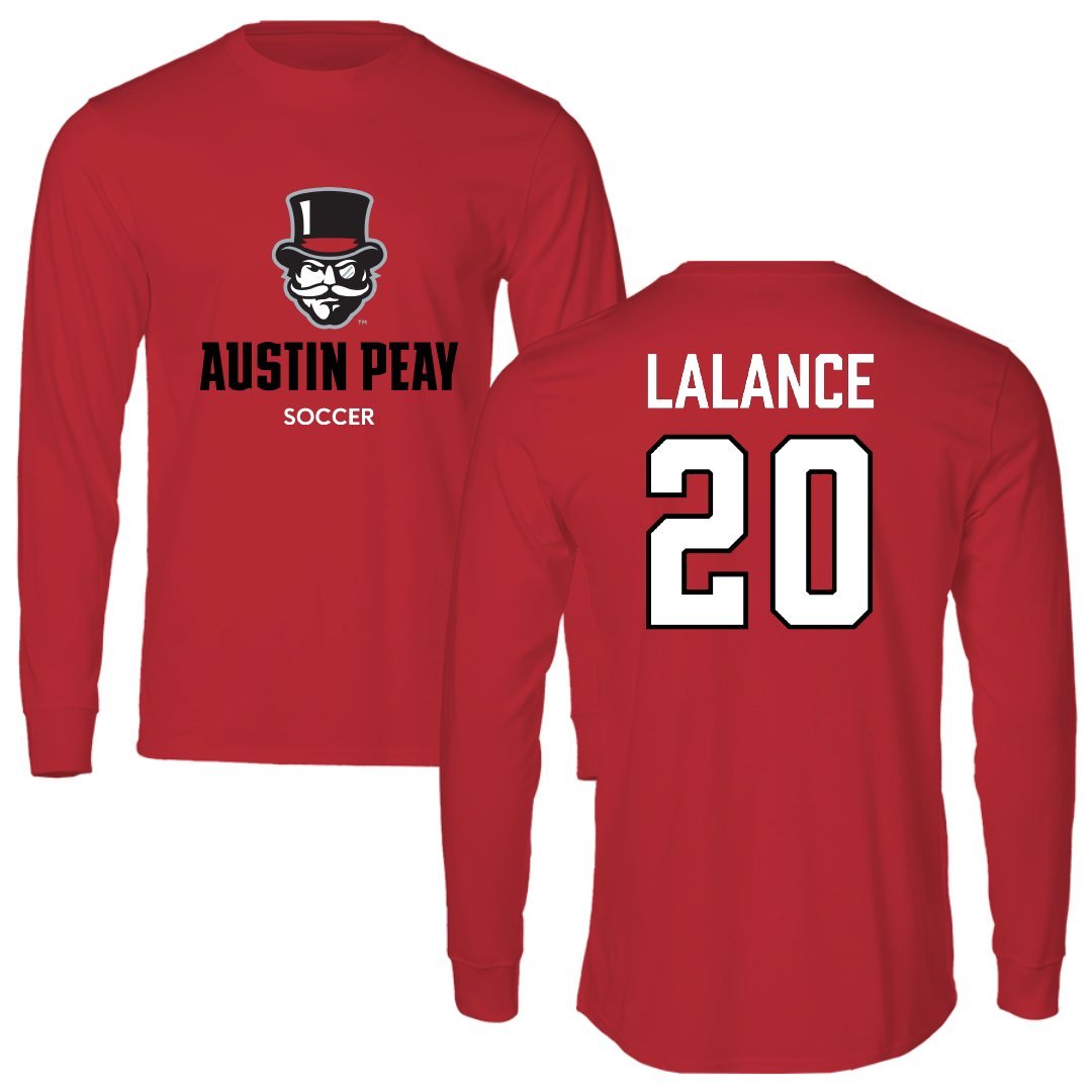 Austin Peay State University Soccer (W) Red Mascot Performance Long Sleeve - #20 Alison LaLance