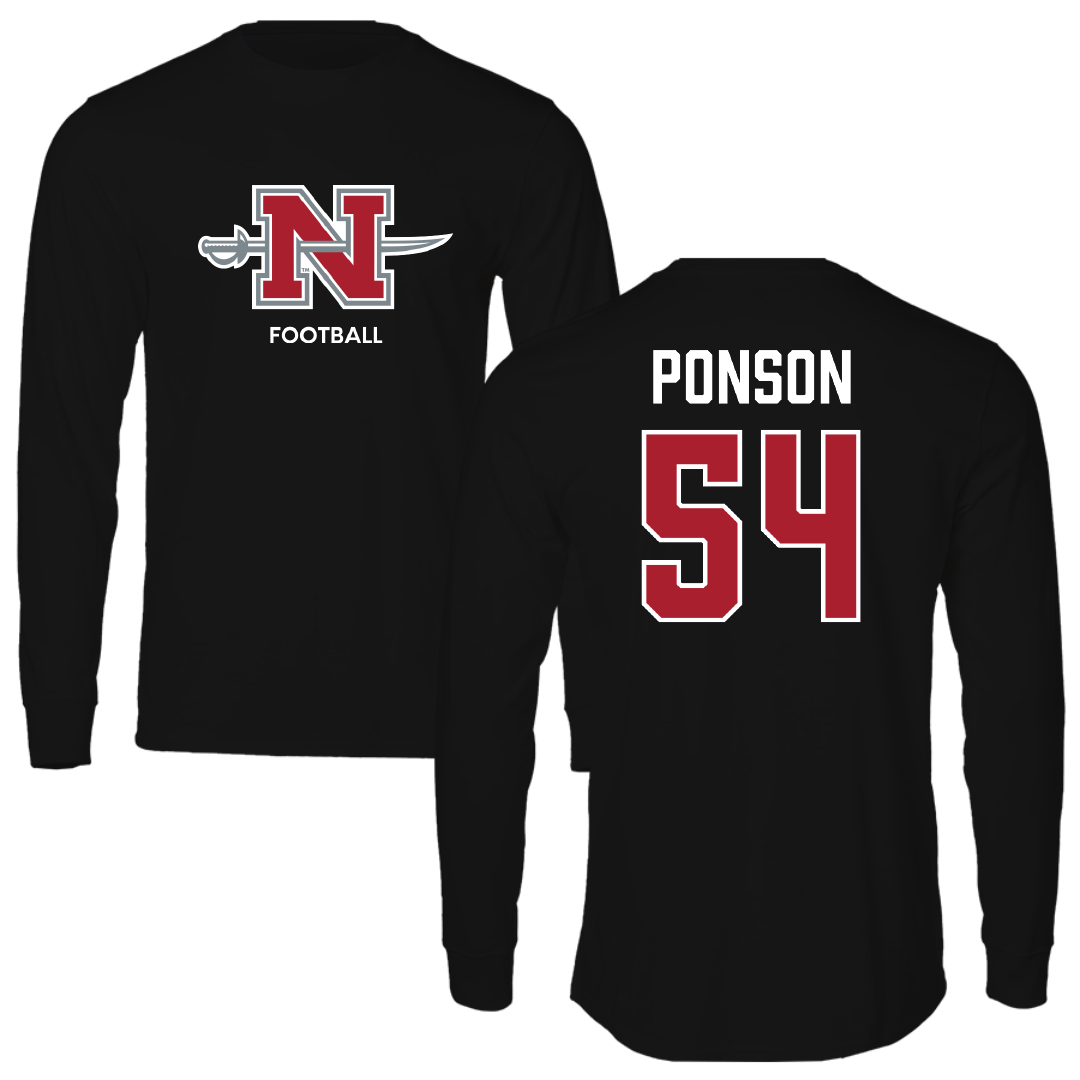 Nicholls State University Football Black Mascot Long Sleeve - #54 Aaron Ponson