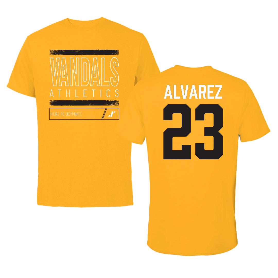 University of Idaho Soccer Gold Dominate Performance Tee - #23 Naomi Alvarez