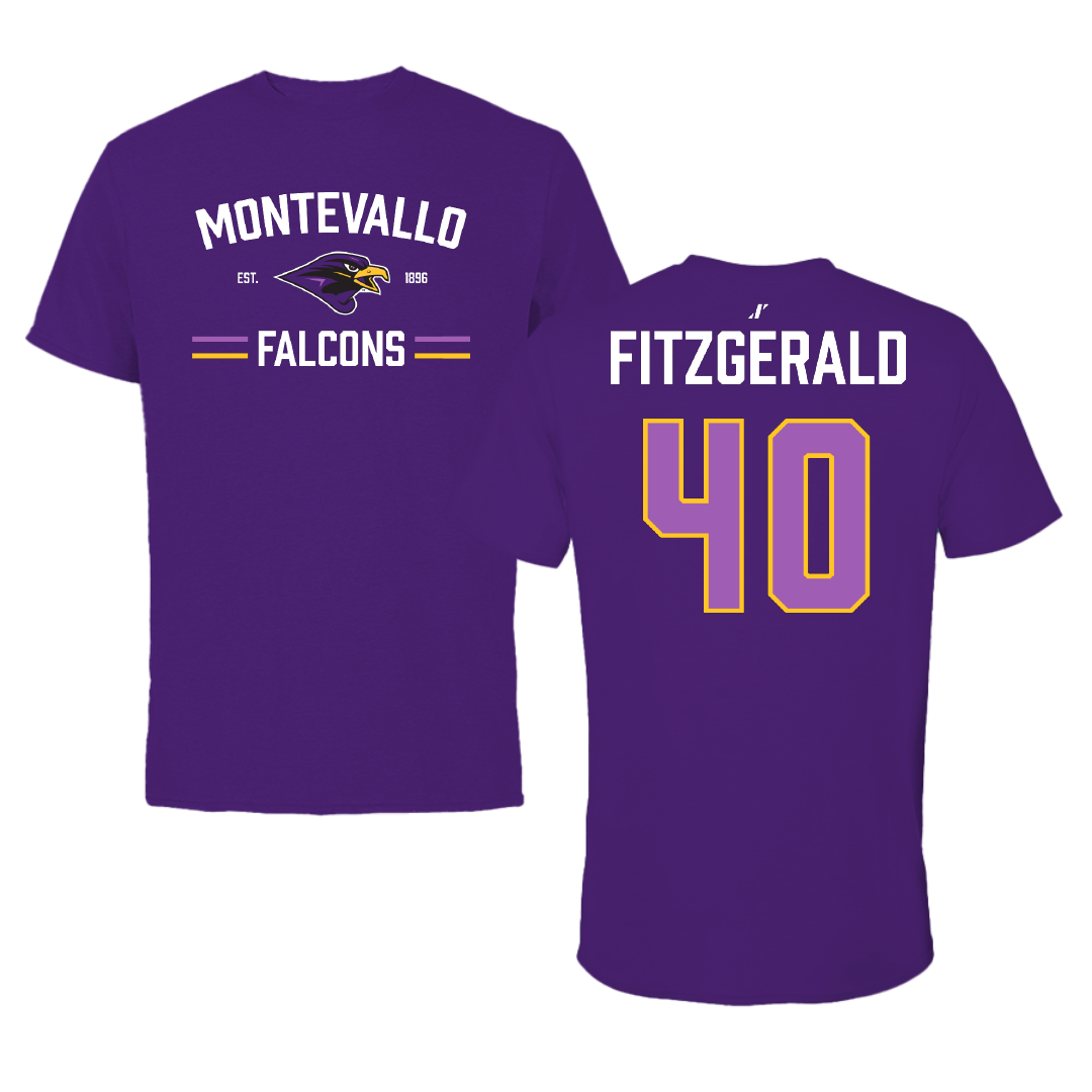University of Montevallo Baseball Purple General Tee - #40 Jack Fitzgerald