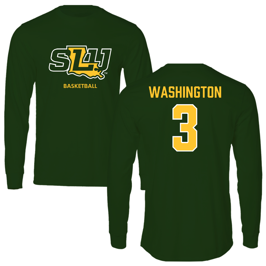 Southeastern Louisiana University Basketball (W) Forest Green Performance Long Sleeve - #3 Allasia Washington