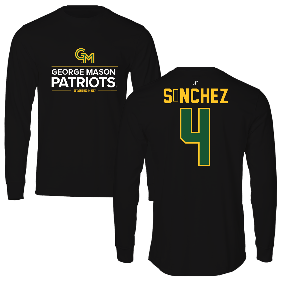 George Mason University Soccer Black General Performance Long Sleeve - #4 Javi Sánchez