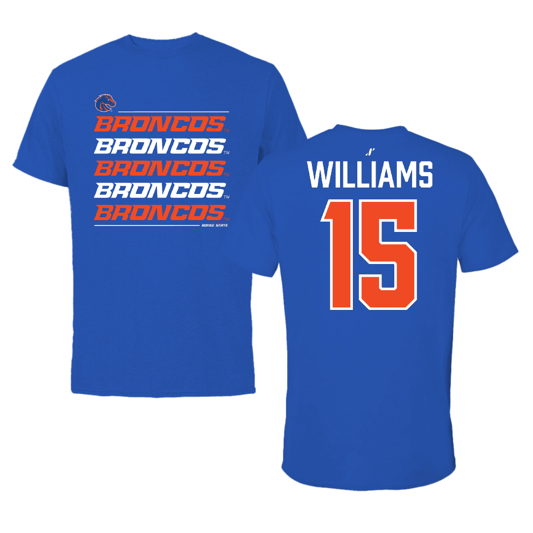 Boise State University Football Blue General Tee - #15 Malakai Williams