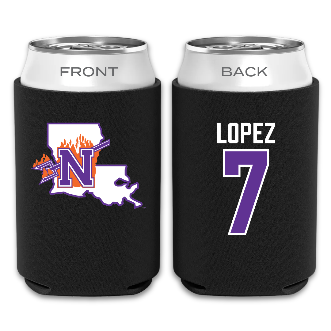 Northwestern State University Soccer Black Can Cooler - #7 Sabrina Lopez